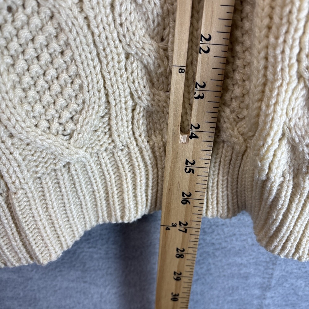 Chunky Cable Knit Fisherman Cardigan Sweater Big Buttons Soft Tunic Oversized OS - Picture 9 of 12